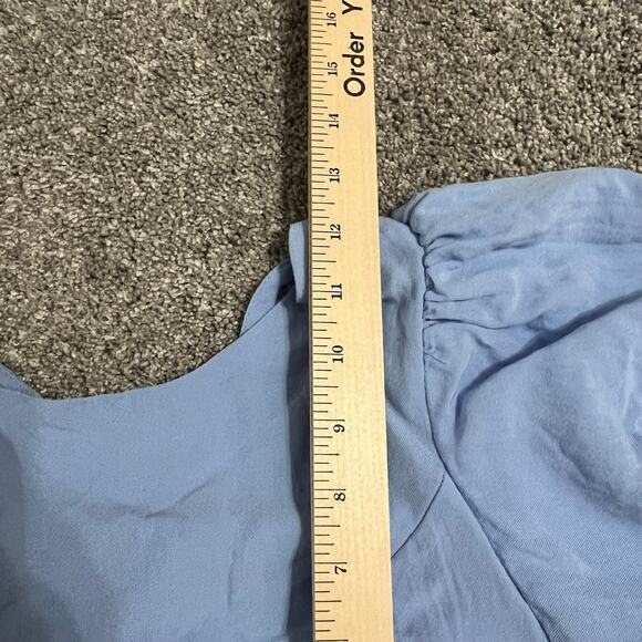 DO+BE Blue Crop Top Blouse size Medium - Picture 3 of 5